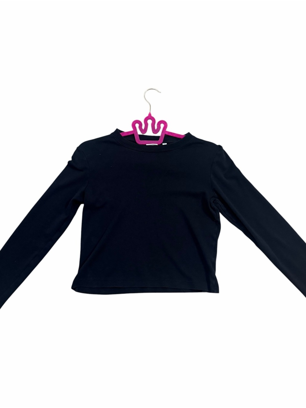 Aritzia Babaton Black Long Sleeve Fitted Crop Top XS